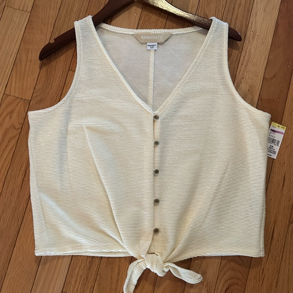 NWT blouse with buttons and tie front